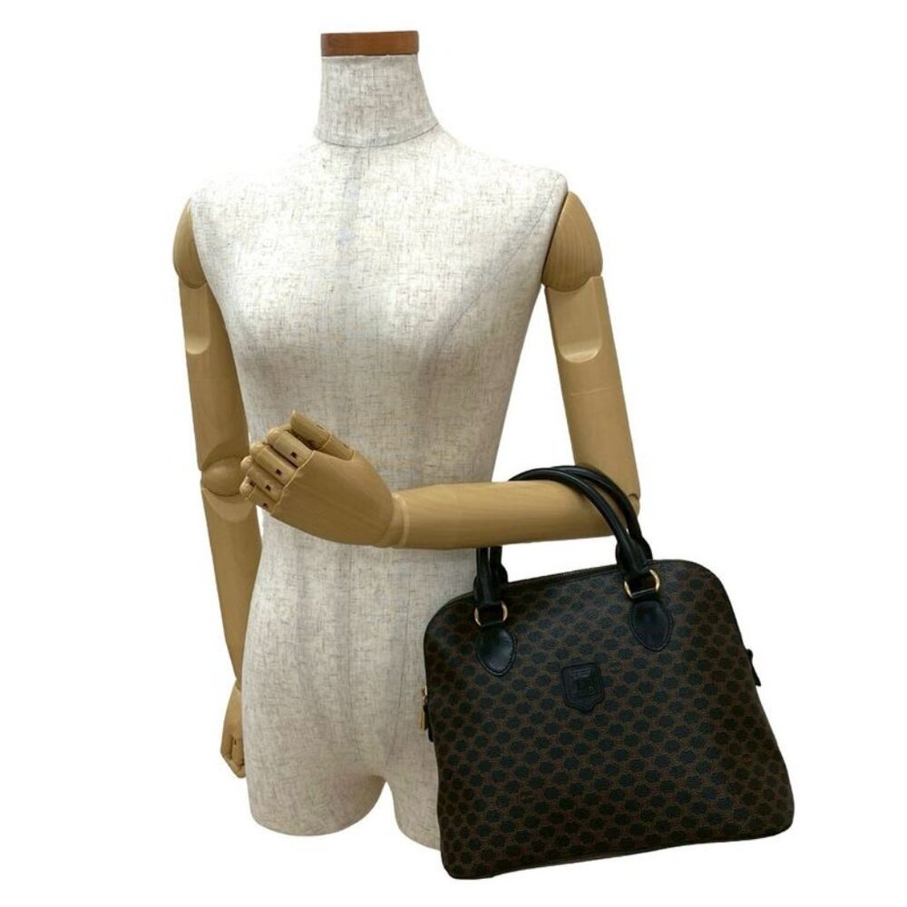 Celine Vintage Macadam Blason Triomphe Pattern Leather Handbag Mini Tote Bag - Picture 2 of 10